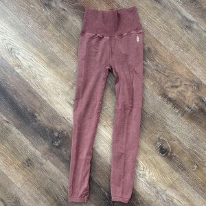 Free People, Women’s XS, Ribbed Waist Leggings - Brown